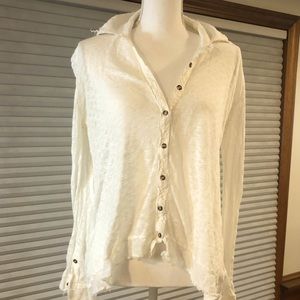Free People Gauze Button Down